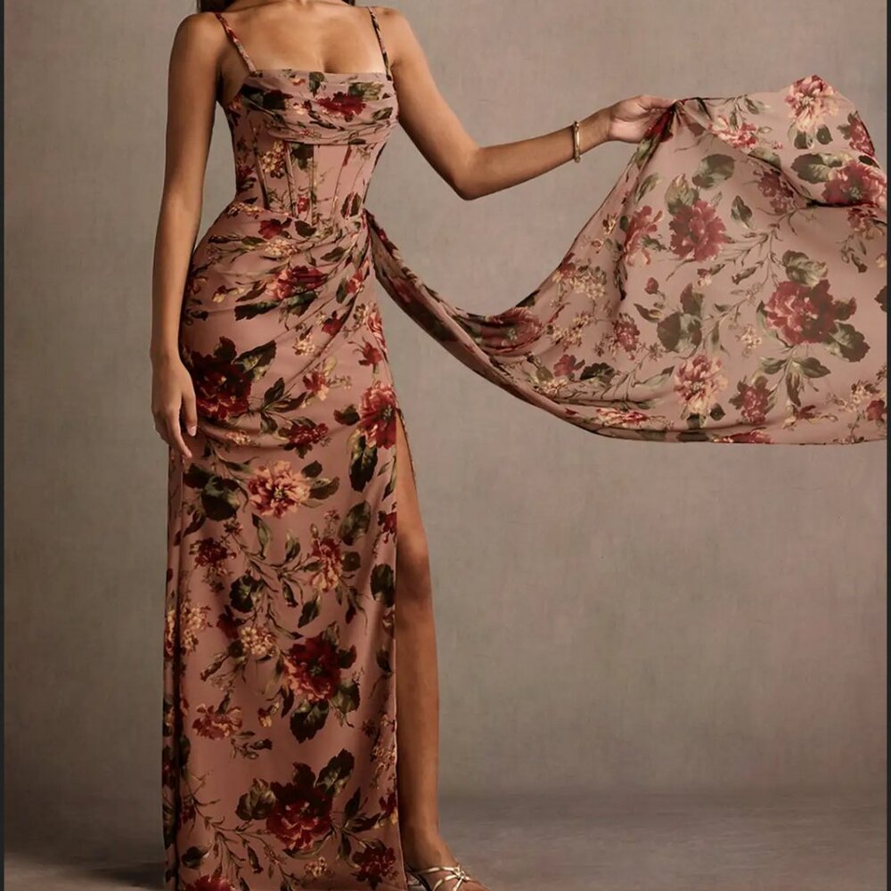 NWT! Aurra Mauve Multi Maxi Dress Sz 12 - Picture 3 of 4